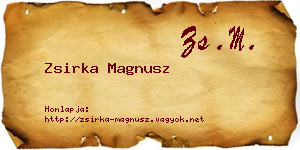 Zsirka Magnusz névjegykártya